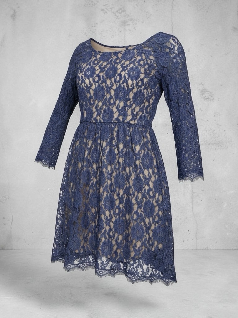 Flying Tomato Navy Lace Fit-and-Flare Dress